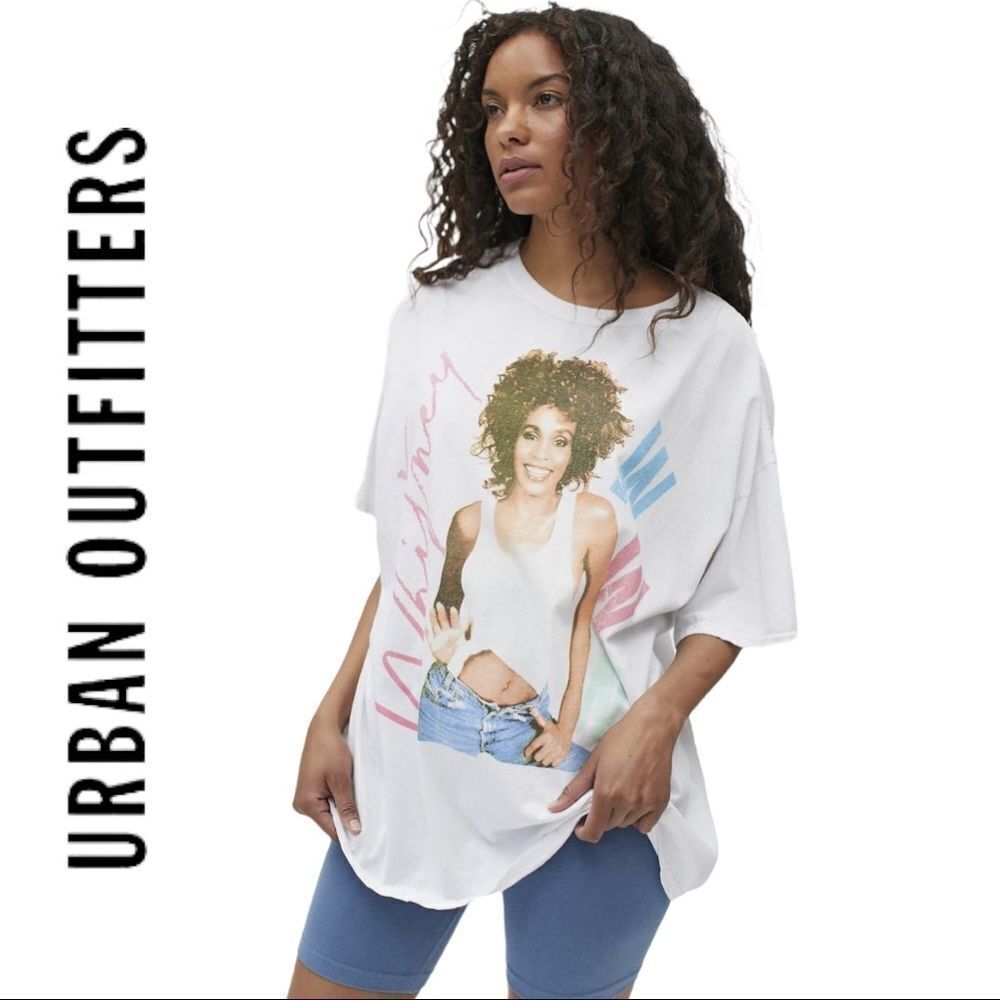 NEW Whitney Houston Photo T-Shirt Dress Urban Outfitters UO Tee S / M